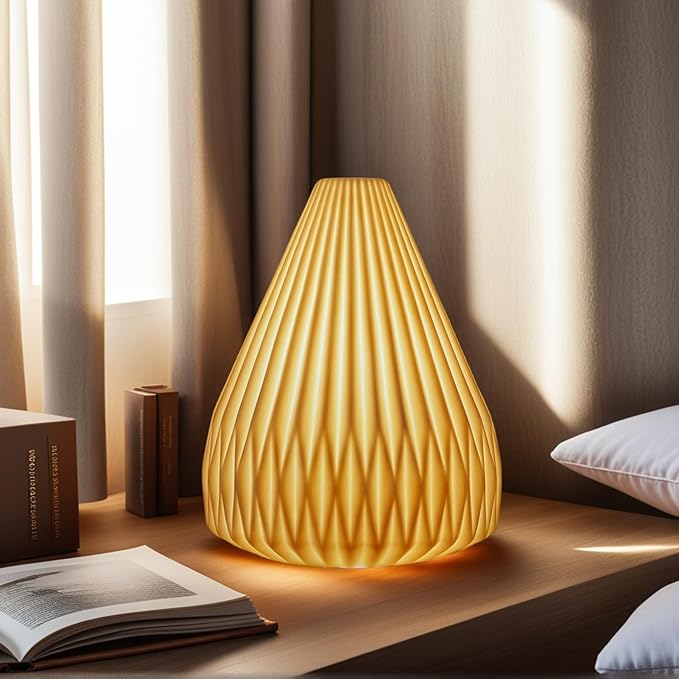RONDURE 9.1" Modern Ceramic Table Lamp, Modern Bedside Lamps for Bedroom, Living Room and Nightstand, White Translucent Ceramic Shade, Warm Ambient Lighting, Home Decor