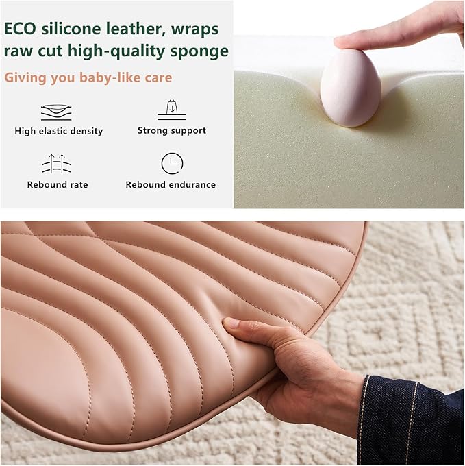 YOUTASTE Pink Modern Office Chair, Faux Leather Armless Desk Chair with Wheels, Height Adjustable, Swivel, Rocking, 300 lbs Capacity, Metal Base, for Home Office Vanity