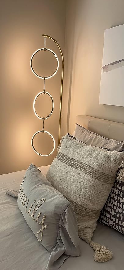 Brightech Nova 74 in. Antique Brass Industrial 3-Light LED Energy Efficient Floor Lamp with Built-in 3-Way Dimmer Function FL-NVA-BRS