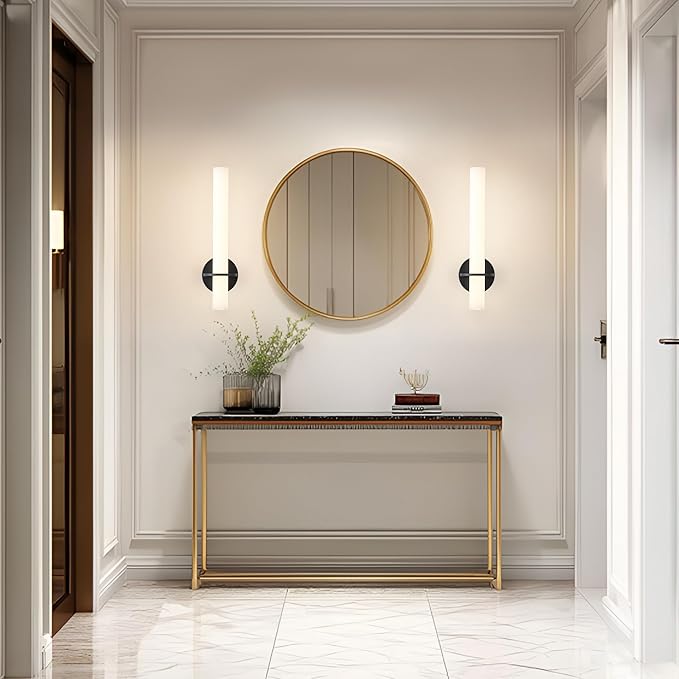 Black Battery Operated Wall Sconce Set of 2,Rechargeable Wireless Wall Lights with Remote Control,Dimmable,3000K-6000K,360° Rotation, Cordless Wall Lighting for Living Room,Bedroom,Stairway,18 Inch