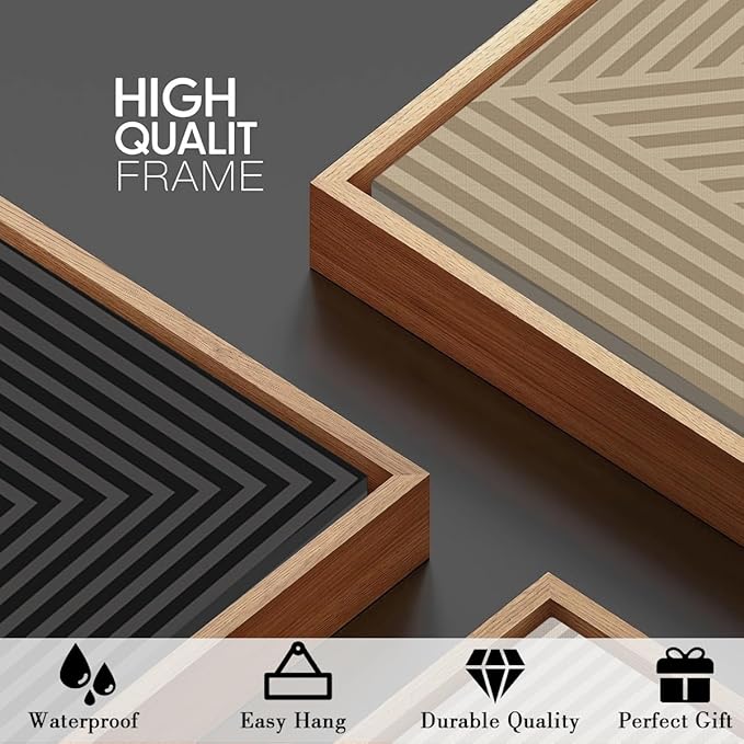 BINCUE Neutral Abstract Wall Art Decor Minimalist Modern Wall Paintings Artwork for Living Room Bedroom Bathroom 16x24 Inch Set of 3