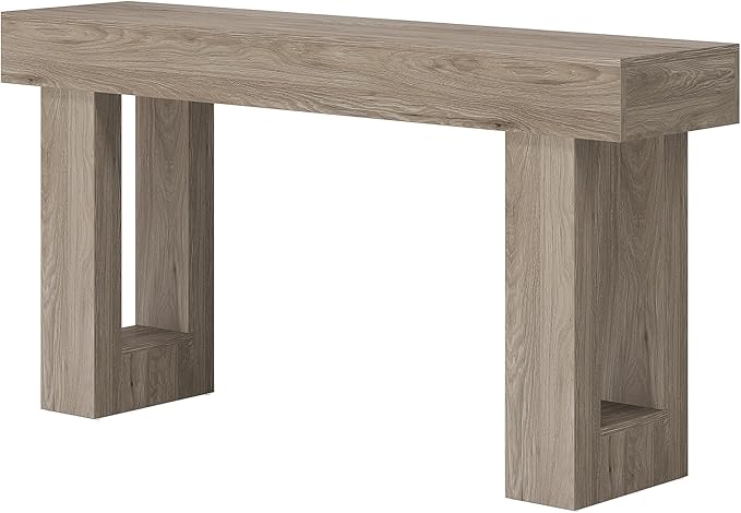 63-Inch Long Console Table, Wooden Rectangular Sofa Table Behind The Couch, Farmhouse Entryway Table for Entrance, Hallway (Grey)