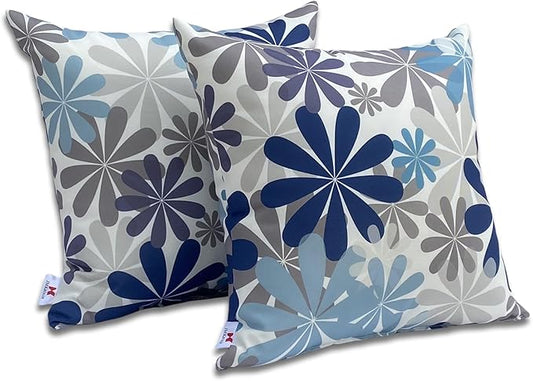 Outdoor Pillows, Pack of 2 Waterproof Decorative Throw Pillows with Inserts, 18”x18” Square Pillows for Bed, Couch, Sofa and Patio Furniture