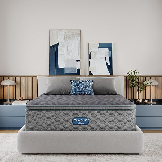 Beautyrest Days End Plush Pillow Top 14.75" Mattress - Full - Cooling Tech, Supportive Durable Pocketed Coils, Pressure Relief, Motion Separation; 100 Night Sleep Trial and 10 Year Warranty