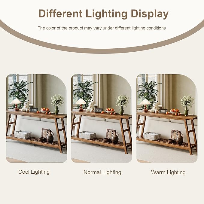 ChooChoo 70.9 Inch Long Console Tables for Entryway, Wood 2-Tier Entry Hallway Table, Narrow Sofa Table Behind Couch Table for Living Room, Entrance, Walnut