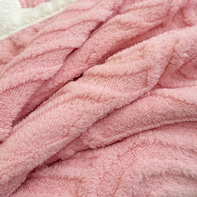 UKELER Sherpa Fleece Blanket 60 × 80 inch, Ultra Soft Twin Size Throw Blanket for All Season, Cozy Plush Arch Blankets for Bed Couch Sofa Office Camping, Off-White