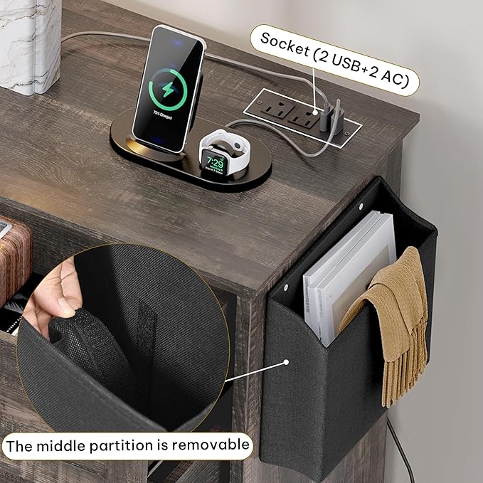 DWVO Farmhouse 6 Drawers Dresser, 59" Wide Wood Rustic Chest of Drawers with Nice Texture, Vintage Design, Storage Dressers Organizer for Living Room, Hallway, Dark Rustic Oak