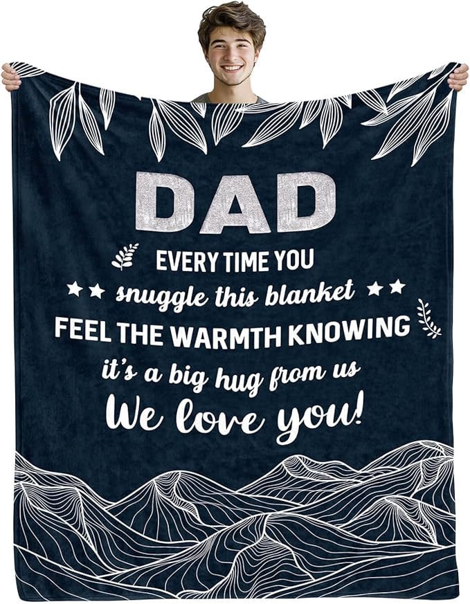 Birthday Gifts for Dad from Daughter Son, Dad Blanket Gifts from Daughter, Gift for Fathers Day, Father Throw Blanket for Sofa Couch Bed, Men Gifts Ideas 50"X60"