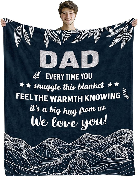 Birthday Gifts for Dad from Daughter Son, Dad Blanket Gifts from Daughter, Gift for Fathers Day, Father Throw Blanket for Sofa Couch Bed, Men Gifts Ideas 50"X60"