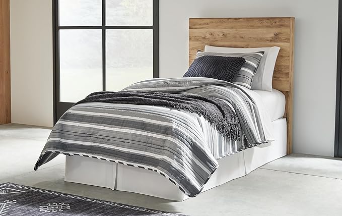 Signature Design by Ashley Hyanna Contemporary Panel Headboard ONLY, Twin, Brown