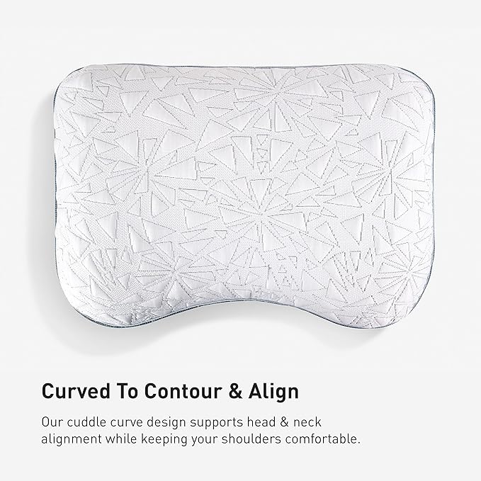 Bedgear Storm Cuddle Curve Performance Pillow - Size 3.0 - Cooling Bed Pillow for Side Sleepers - Medium Firmness- Washable and Removable Cover - 20" W x 26" L