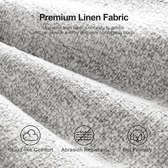 ELUCHANG Oversized Accent Chair Set of 2,Modern Boucle Sofa Chair with Strong Wood Frame,High Supportive & Soft Sponges,Comfy Upholstered Armchair Reading Chairs for Living Room Apartment,Light Grey