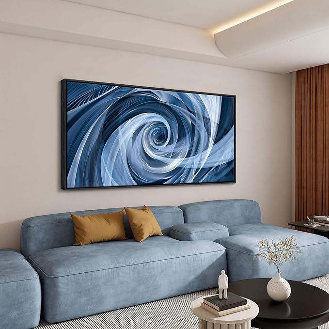 YDYSUNE Abstract art painting blue pictures wall decor white background modern artwork decoration living room bedroom kitchen 29x58inches