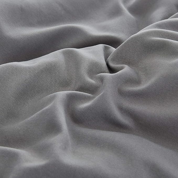 CLOTHKNOW Dark Grey Queen Comforter Set 3Pcs Gray Bedding Comforter Sets Men Boys Comforter Soft Charcoal Comforter Queen with 2 x Pillow Cases