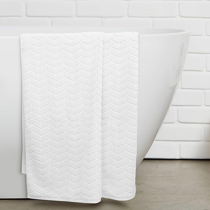 Ultra Soft & Stylish 700 GSM Luxury Bath Towels - 100% Zero-Twist, Long-Staple Cotton - Remarkably Absorbent & Quick Drying - 6 Piece Towel Set (White)