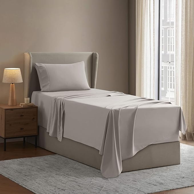 Nestl Twin XL Sheet Set - College Dorm Size - Luxury 1800 Ultra-Soft Microfiber Twin Extra Long Bed Sheets - Deep Pockets - Easy Fit - Extra Soft - 3 Piece Set (Twin XL, Linen)