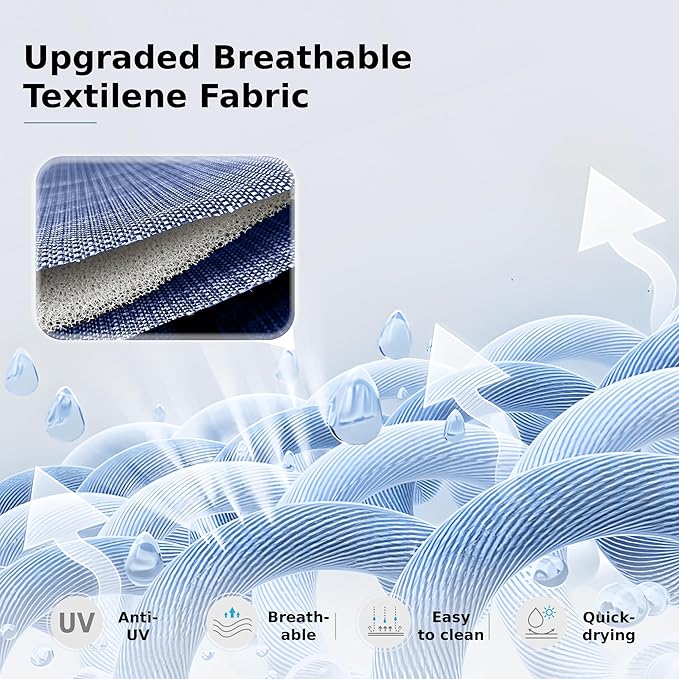 MFSTUDIO Patio Dining Set for 6, Patio Table and Chairs Set for Deck Backyard Garden, 7 Piece Outdoor Dining Set with Umbrella Hole