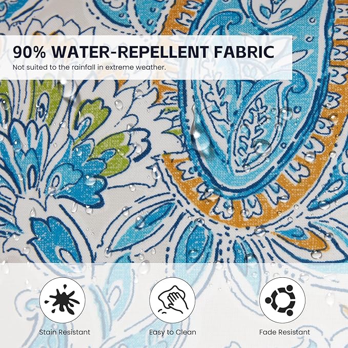 Outdoor Lumbar Pillows Waterproof 12×20 Inch with Insert, Decorative Toss Pillows Set of 2, Rain-Proof, Fade Resistant for Patio Furniture, Sofa, Couch, Garden