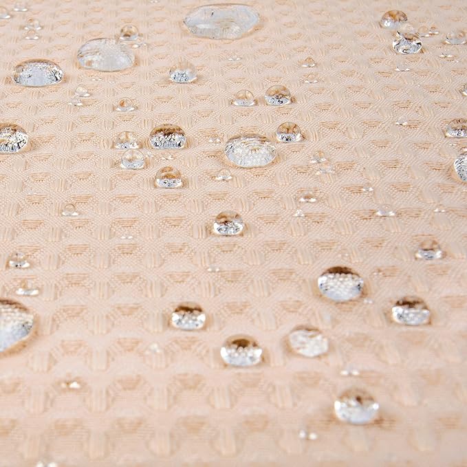 River Dream Heavyweight No Hooks Required Dotted Waffle Weave Shower Curtain with Snap in Liner - 71W x 74H,Hotel Grade,Spa Like Bath Curtain,Pink