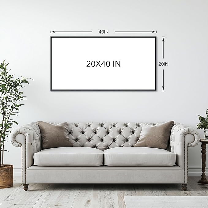 Large Flower Pictures Wall Art White Floral Modern Painting Wall Decor for Living Room Framed Artwork for Walls Bedroom Wall Decor Above Bed 20×40IN