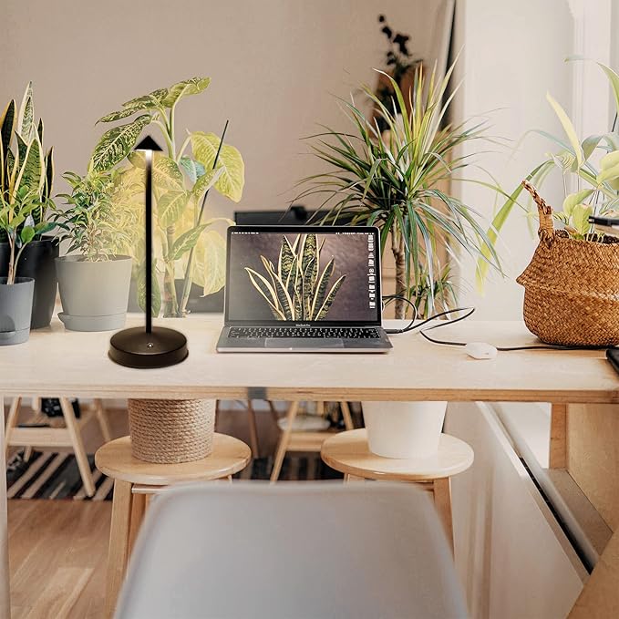 Rechargeable Cordless Table Lamp,Modern Black Battery Operated Table lamp,Portable LED Touch 2 Levels Brightness Dimmable Bar Lamp,Battery Powered Lamp for Bars,Restaurant,Living Room