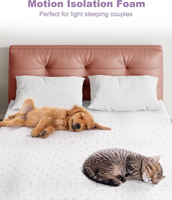 Ferlizer 4" [Full XL] Mattress Topper, Memory Foam Mattress Topper Full Extra Long for College Dorm with Ultra Soft Cover & Corner Straps, Lavender Infused CertiPUR-US Certified