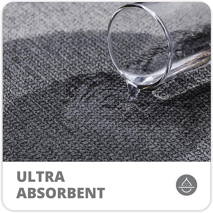 Bath Mat,Ultra Thin Bathroom Rugs,Rubber Bath Mats for Bathroom,No Slip Bath Rug,Quick Dry,Machine Washable,Low Pile,Absorbent,Shower Outside,Sink,Home Decor Accessories.Dark Grey,1'8"x2'8"(20x32inch)