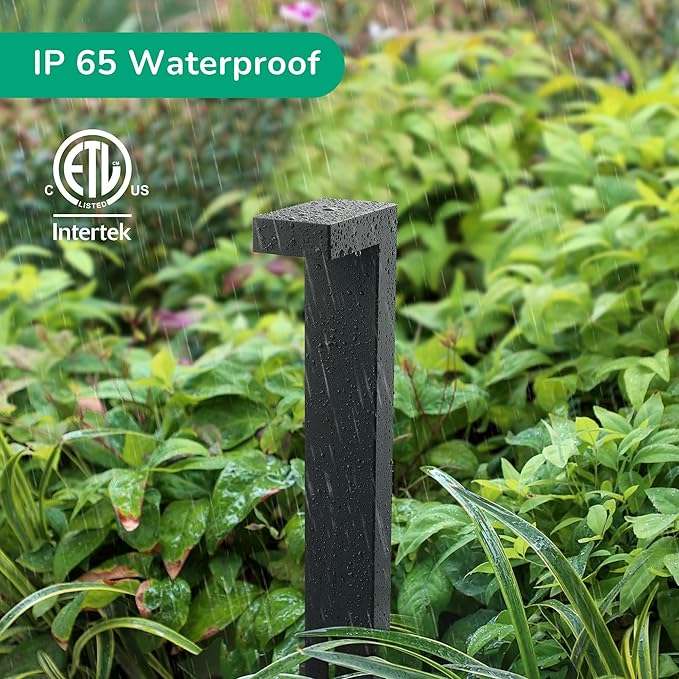 EDISHINE Low Voltage Pathway Lights Wired, 3000K 3.2W 50,000Hrs Waterproof LED Outdoor Landscape Lighting with Connectors, 12V Modern Cast-Aluminum Landscape Path Lights for Walkway Garden, 4 Pack