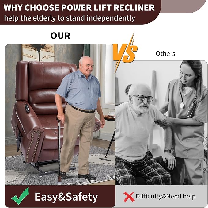 Recliner Chairs for Adults, Oversized Bedroom Chair with Massage, Sofa Chair Home Theater Seating with Lumbar Support, Comfortable Lift Chair for Elderly, Glider Nursery Chair for Living Room