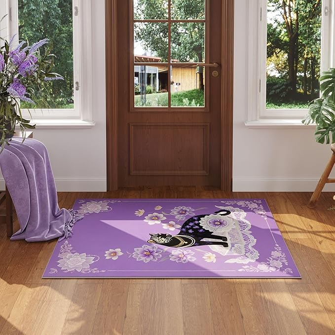 Door Mat Indoor Entrance 2x3 Rug Machine Washable Retro Lavish Leopard Animal Small Area Rug Non-Slip Low Pile Throw Rugs for Entryway, Kitchen, Front Door Indoor Entrance, Entry, Kids Room