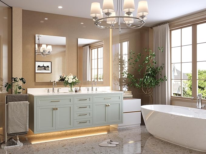 Brightify Frameless Mirror, 24x36 Inch Bathroom Mirrors for Over Sink, Large Tempered Glass Square Wall Mirror, Frameless Vanity Mirror for Gym, Yoga, Living Room, Bedroom, Entryway