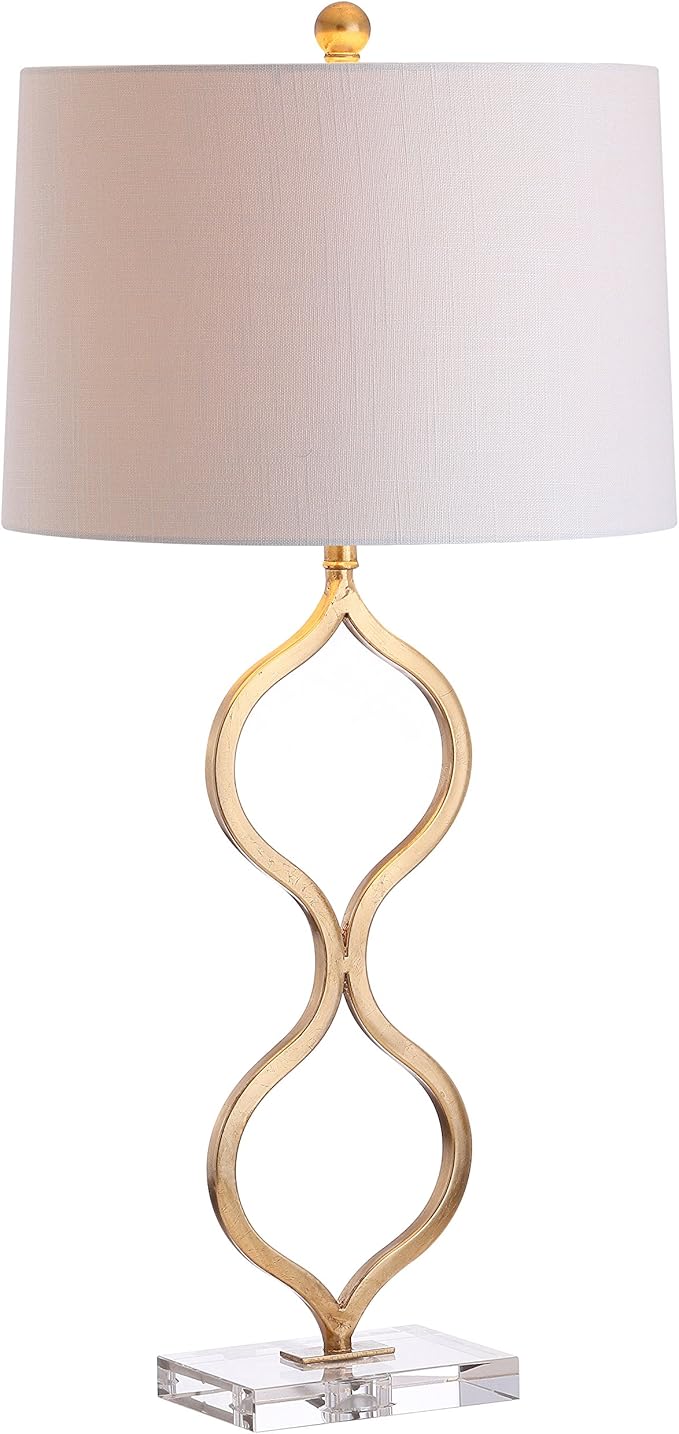 JONATHAN Y JYL3028A Levi 31.5" Metal/Crystal LED Table Lamp Contemporary Transitional Bedside Desk Nightstand Lamp for Bedroom Living Room Office College Bookcase LED Bulb Included, Gold Leaf