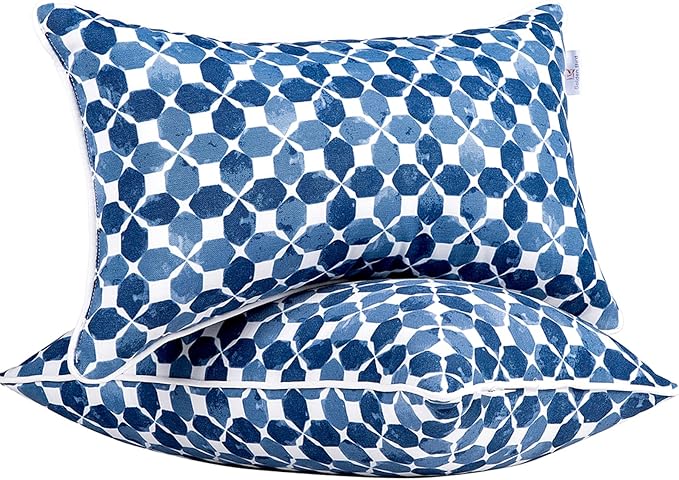 JMGBird Outdoor Lumbar Pillows Waterproof Set of 2 Outdoor Pillows with Insert Included 12×20 Inch Outdoor Pillow for Patio Furniture