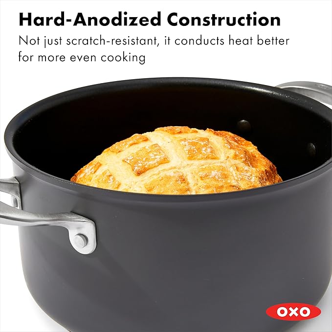 OXO Good Grips Pro 10 Piece Cookware Pots and Pans Set, 3-Layered German Engineered Nonstick Coating, Stainless Steel Handle, Dishwasher Safe, Oven Safe, Black