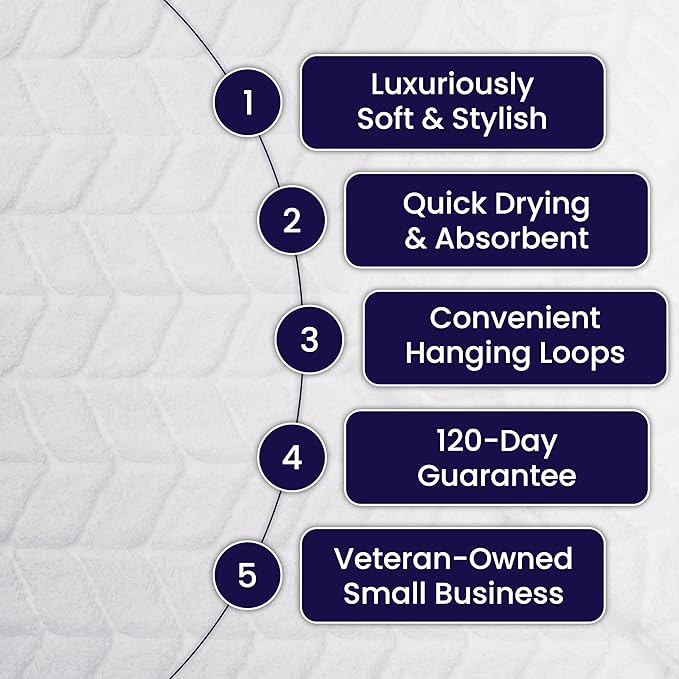 Ultra Soft & Stylish 700 GSM Luxury Hand Towel Set (6 Piece) - 100% Zero-Twist, Long-Staple Cotton - Remarkably Absorbent (White)