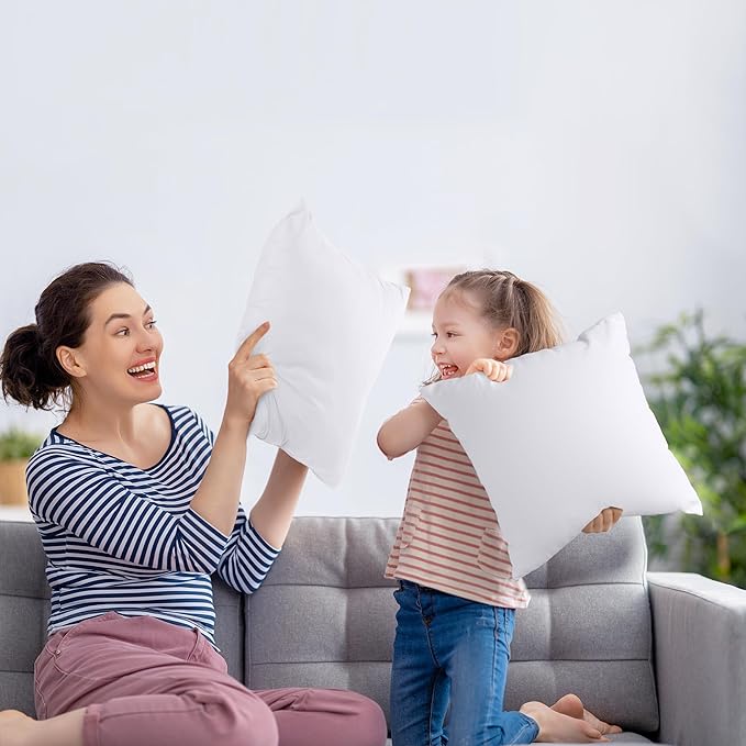 Utopia Bedding Throw Pillows Insert (Pack of 2, White) - 17 x 17 Inches Bed and Couch Pillows - Indoor Decorative Pillow