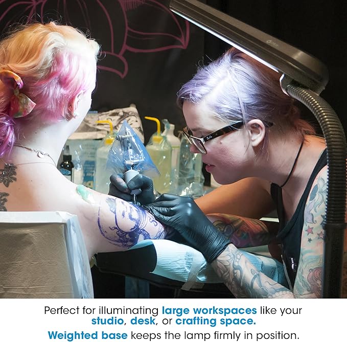 OttLite Standing Floor Lamp with Weighted Base & Adjustable Neck - 24w Energy Efficient Light Bulb for Bright Natural Daylight - Modern Home Decor, for Living Room, Reading, Bedroom, Dorm & Office