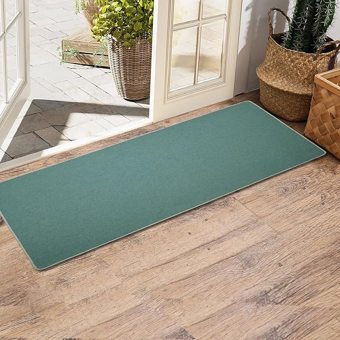Yancorp 3'x5'Ultra Thin Big Bathroom Rugs,Low Profile Bath Mat Non Slip Fit Under Door Absorbent Shower Rug Washable Large Indoor Door Mat