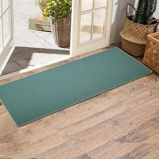 Yancorp 3'x5'Ultra Thin Big Bathroom Rugs,Low Profile Bath Mat Non Slip Fit Under Door Absorbent Shower Rug Washable Large Indoor Door Mat