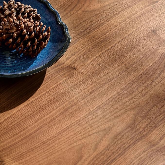 Square Coffee Table for Living Room, Accent Fluted Coffee Table with Storage, Modern Solid Wood Veneered Large Center Tea Table for Small Space Apartment (35.4''D×16''H-Walnut)