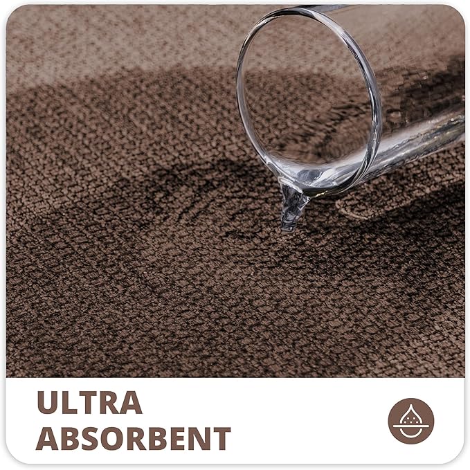 Bath Mat,Ultra Thin Bathroom Rugs,Rubber Bath Mats for Bathroom,No Slip Bath Rugs,Quick Dry,Machine Washable,Low Pile,Absorbent,Shower Outside,Sink,Home Decor Accessories.Brown,1'5"x2'3"(17x27inch)