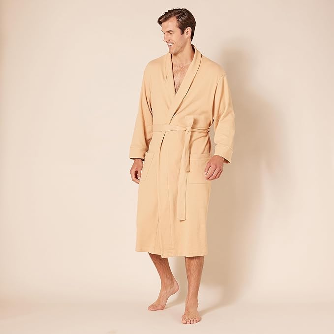 Amazon Essentials Men's Lightweight Waffle Bathrobe (Available in Big & Tall)