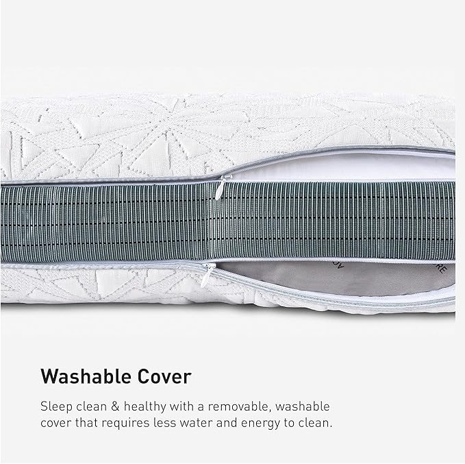 Bedgear Storm Cuddle Curve Performance Pillow - Size 2.0 - Cooling Bed Pillow for Side Sleepers - Medium Firmness- Washable and Removable Cover - 20" W x 26" L