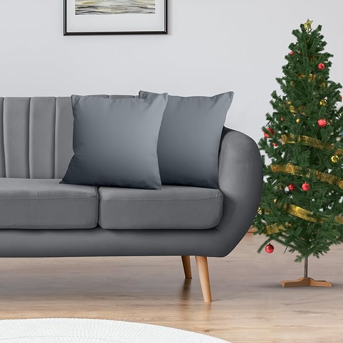 Utopia Bedding Throw Pillows Insert (Pack of 2, Grey) - 18 x 18 Inches Bed and Couch Pillows - Indoor Decorative Pillow