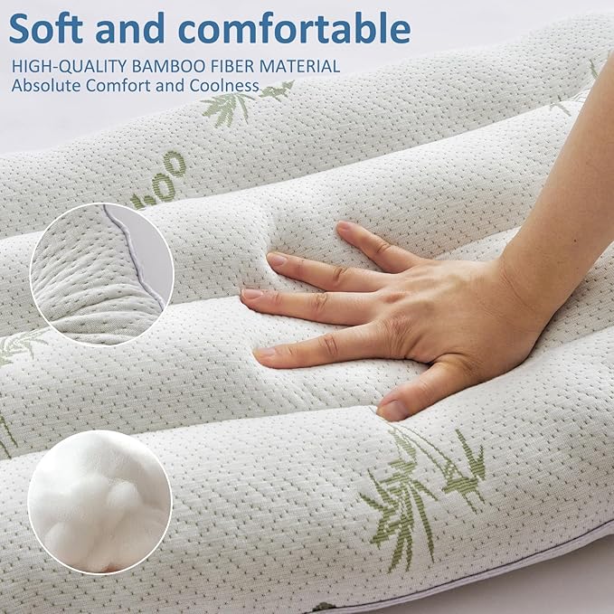 SWTMERRY Ultra Thin Pillows for Sleeping, Flat Pillows for Stomach & Side Sleepers, Rayon Derived from Bamboo, 7D High Support 2.5 inch Height Slim Bed Pillow