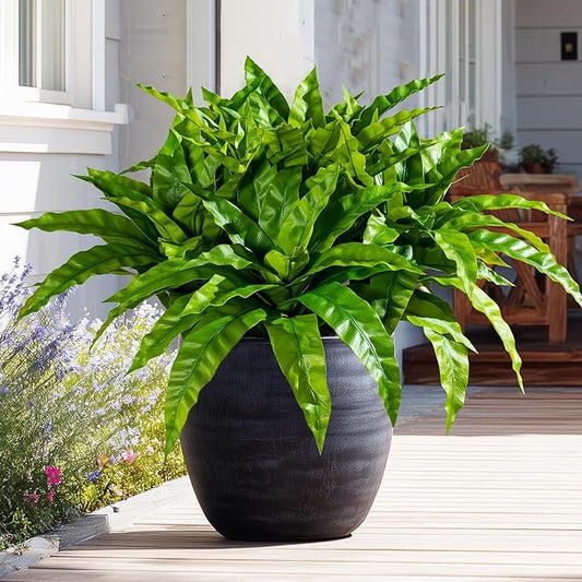 4 Pcs Artificial Greenery Stems Fake Bird Nest Fern Faux Branches Artificial Plants Realistic Fake Dracaena Realistic Plants for Indoor Outdoor Porch Patio Home Office Living Room Decor (Bright Green)