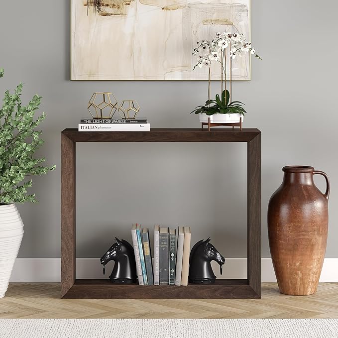 Henn&Hart Osmond 36" Wide Rectangular Console Table in Alder Brown