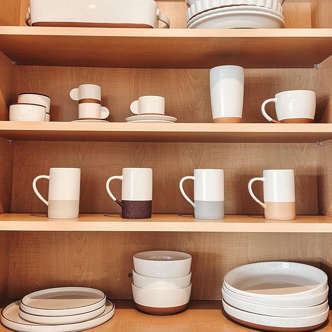 Mora Ceramics 12oz Coffee Mug Set of 4 - Tea Cups with Handle - Microwave and Dishwasher Safe, Perfect For Mug Lovers - Rustic Matte Glaze, Modern Design - Assorted Colors