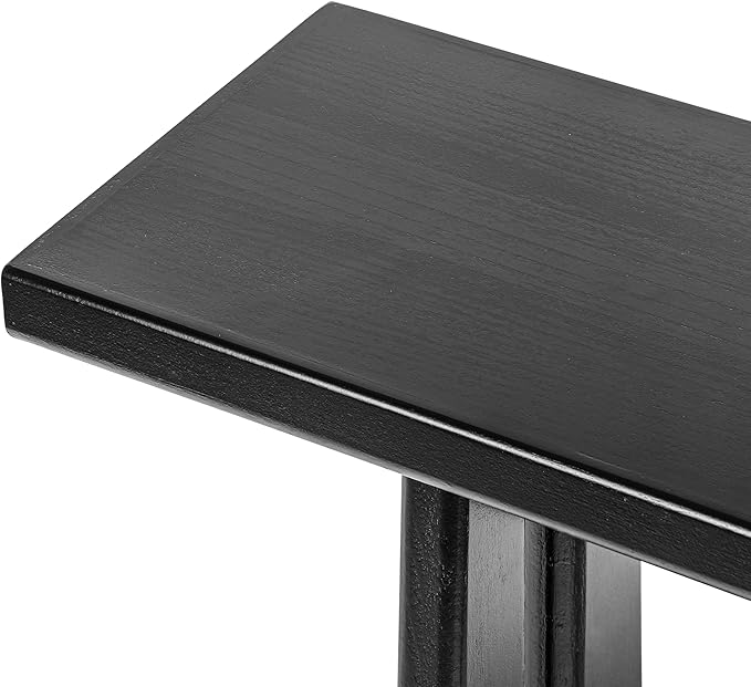 Christopher Knight Home Hirai Narrow Console Table with Geometric Silhouette, Entryway Table with Premium Wood Veneer Finish, MDF Wood Design Display Table for Home Decoration, Living Room, Black