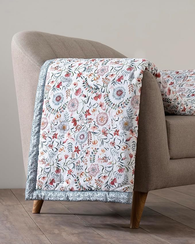 Maison d' Hermine Throw Blanket for Couch Lightweight Soft Warm Breathable Cotton Throw Blankets for Bed Girls Boys Women Men Gifts Sofa Travel Living Room Chair Bedding (50"x60", Nellore)